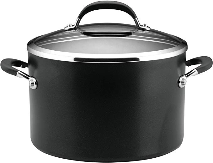 Circulon Premier Professional Stockpot – Hassle free Lifetime Guarantee – 24cm – Induction Non Stick Stock pot with Glass Lid – Hard Anodized Aluminium Cookware – Induction, Oven and Dishwasher Safe