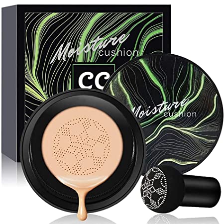 Air Cushion CC Cream ,Mushroom Head Foundation,creamairs makeup, beauty cream Base Long Lasting with Mushroom Makeup SpongeEasy to use,natural skin care,Package may vary