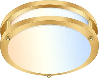 hykolity 13 inch Flush Mount LED Ceiling Light Fixture, 2700K/3000K/3500K/4000K/5000K Adjustable Ceiling Lights, Gold Saturn Dimmable Lighting for Hallway Bathroom or Kitchen ETL Listed