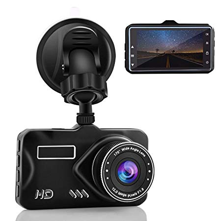 CHICOM 3" Dash Cam Full HD 1080P, 170 Degree Wide Angle LCD Dashboard Camera Car Video Recorder with Night Vision, G-Sensor, WDR, Loop Recording, Motion Detection, Parking Monitor
