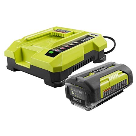 Ryobi OP4026 40-Volt Lithium-ion Battery 130186012 and OP401 40 Volt Lithium-ion Charger