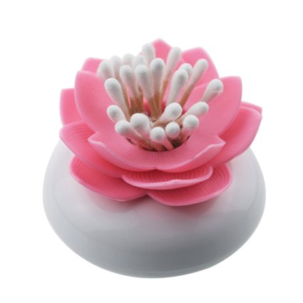 Gracallet® Pink Lotus Cotton Swab Holder, Small Q-tips Toothpicks Storage Organizer