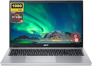 acer Aspire 3 15.6" Touchscreen Laptop, IPS FHD Display, AMD Ryzen 5 7520U Processor, 16GB LPDDR5 RAM, 512GB PCIe SSD, AMD Radeon Graphics, Bluetooth, Wi-Fi 6, Windows 11 Home