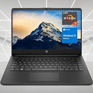 HP 14" High-Performance Laptop, HD Touchscreen, AMD Ryzen 7 5700U (Beats i7-1255U), 64GB RAM, 1TB SSD, Webcam, SD Card Reader, HDMI, Wi-Fi, Windows 11 Home, Black