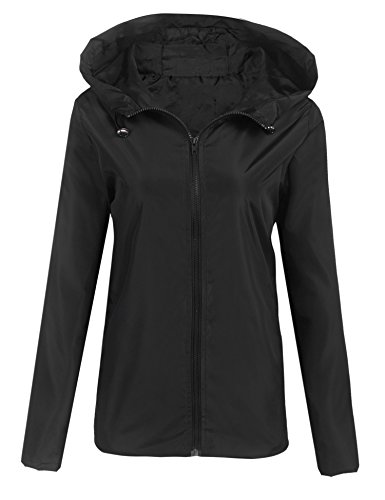 pasttry Womens Waterproof Hooded Windproof Lightweight Anorak Zipper Windbreaker Outdoor Short Raincoat Jacket