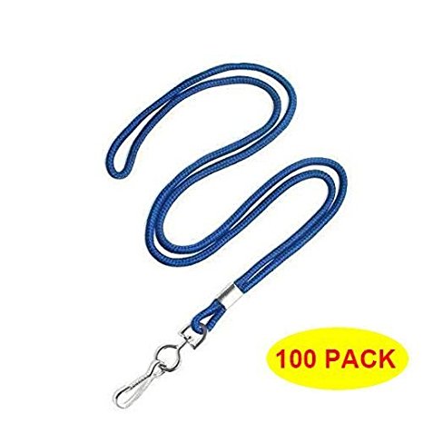 HOSL Economy Blue Lanyards Round 36" with Swivel Hook (Qty 100) (Blue)