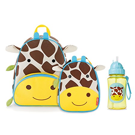 Skip Hop Zoo Backpack, Lunchie, and Bottle Set, Giraffe