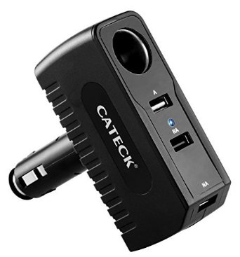 Cateck 58A29W 3 USB High Output Ports Car Charger with 1 Car Cigarette Lighter Splitter