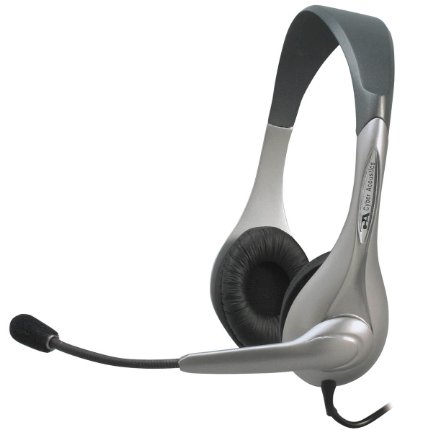 Cyber Acoustics Stereo Headset/Microphone, Ambidextrous Design (AC-201)