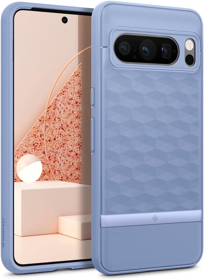 Caseology Parallax 3D Ergonomic Design Case Compatible with Google Pixel 8 Pro case 5G [Military Grade Drop Tested](2023) - Bay Blue