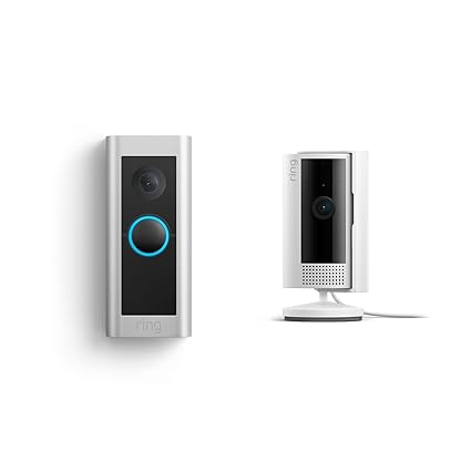 Ring Video Doorbell Pro 2 with Ring Indoor Cam (2nd Gen), White