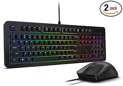 Lenovo Legion KM310 RGB Wired Gaming Keyboard & Mouse Combo, Combo Includes K310 Keyboard and M300S Mouse, Keyboard: Quiet Key Membrane Switches, Mouse: Symmetrical Small-Medium Size