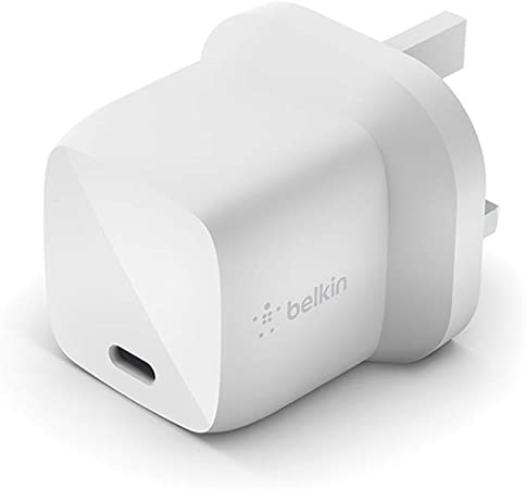 Belkin Boost Charge USB-PD GaN Wall Charger 30 W (USB-C Fast Charger for iPhone, MacBook Air, iPad Pro, Pixel, Galaxy, More)