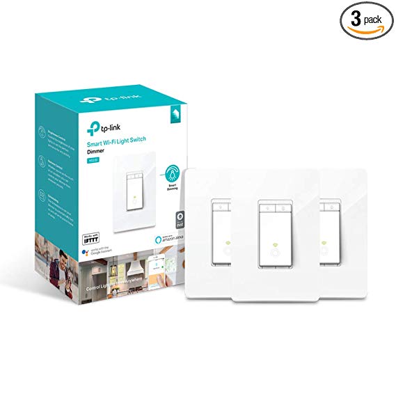 TP-LINK HS220P3 Kasa Smart WiFi Light Switch, Dimmer (3-Pack), White