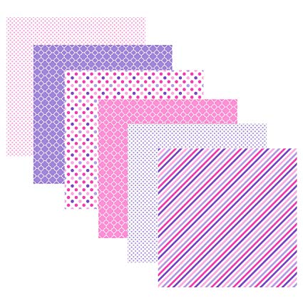 Kate's Craft Store. 6 Sheets of 12"x12" Pattern Craft Vinyl with Permanent Adhesive. (Pretty Princess)