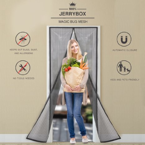 JERRYBOX Premium Magnetic Screen Door - 36" × 83" Fits 34" × 82" Door - Premium Mesh Screen Curtain for Doorways/Doors/Patio