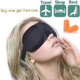 TBMax Quality Eye Mask Sleep Mask with Free Ear Plugsadjustable Straps and Contoured Shape Lightweight and Softsleep Anywhere Anytime -Best for Sleep Travel Nap Meditation for Woman Man Satisfaction Guaranteed Black