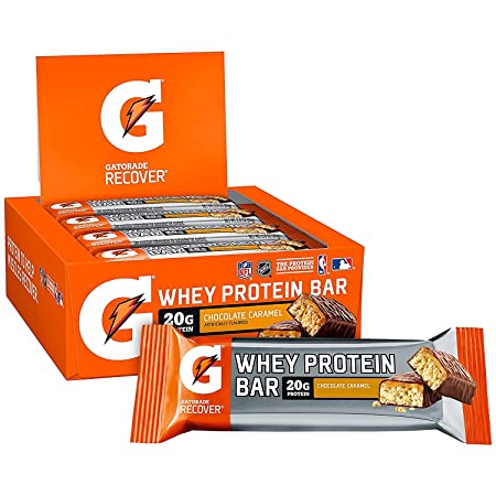 Gatorade Whey Protein Recover Bars, Chocolate Caramel, 2.8 ounce bars (12 Count)