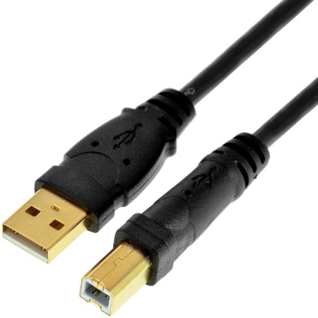 Mediabridge USB 20 - A Male to B Male Cable 6 Feet - High-Speed with Gold-Plated Connectors - Black - Part 30-001-06B