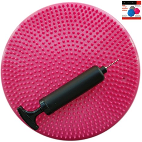 Air Stability Wobble Cushion, Pink, 35cm/14in Diameter, Balance Disc, Pump Included