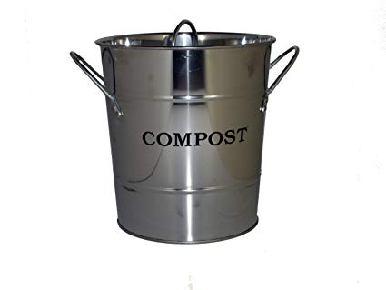 Exaco CPBS 03 Small 2 in 1 Kitchen Compost Bucket, Stainless Steel