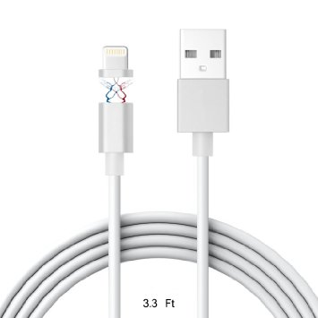 Apple Magnetic Cable, Mr.Pro Premium 3.3ft Lightning-USB Silver Data Cable, Quick Charging Cable with LED Status Display, High Speed Charger Cable Adapter for Apple Series.