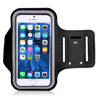 WOFALA Outdoor Sport Jogging and Exercise Cycle Arms Package Armband Cell Phone Bag Key Holder For iphone 6 6s Plus 5s 5c se Samsung Galaxy Note 5 4 3 Note Edge S4 S5 S6 S7 edge plus LG G3 G4 G5-Black