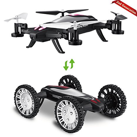 Hi-Tech 2.4GHz 6-Axis RC Car Flying Drone with Car Mode, Fly Mode, Headless Mode, 3D Flip