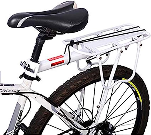 Enkrio Adjustable Bike Rear Cargo Rack Equipment Stand Footstock Bicycle Carrier Rack Bicycle Accessories Seat Post 110Lb Capacity