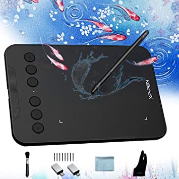 XP-PEN Deco Mini 4 Graphich Tablet Portable Digital Graphic Drawing Tablet with Battery-Free 8192 Stylus 6 Express Keys Supports Windows, Mac,Android