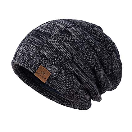 PAGE ONE Mens Winter Slouchy Beanie Warm Fleece Lined Skull Cap Baggy Oversized Hat