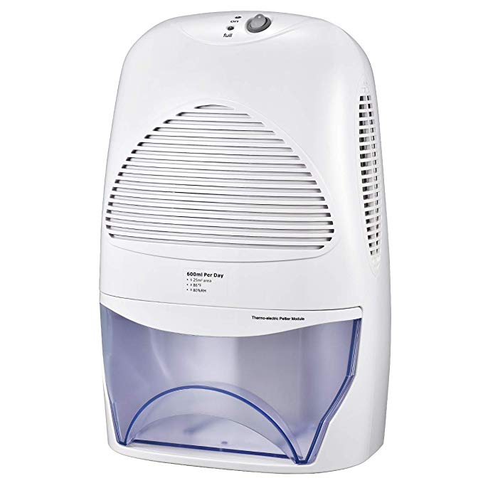 PICTEK Dehumidifier, 2 Liter Water Tank, Up to 20 Ounces of Moisture/Day for 1200 Cubic Feet, Portable, Quiet Home Dehumidifiers Suit for Small or Medium Rooms Like Bathroom, Bedroom, Closet