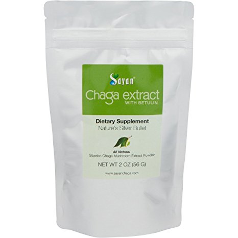 Sayan Siberian Chaga Mushroom Extract Powder with Betulin 2 Oz 56 g - Super Antioxidant Boost, Supports Immune System