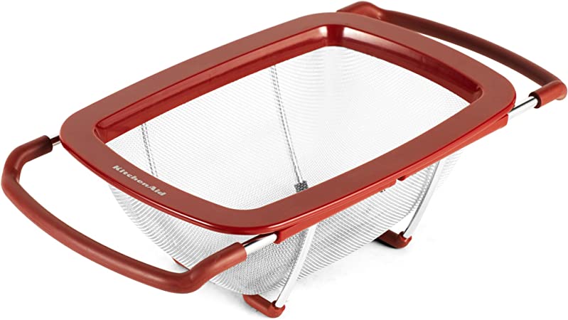 KitchenAid Expandable Stainless Steel Colander/Strainer, Red -