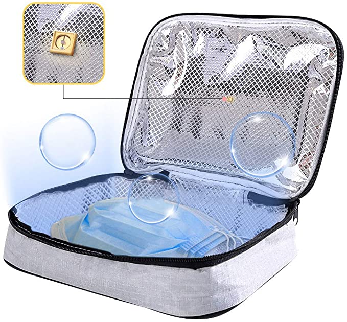 Yunjin UV Sterilizer Bag, Portable USB Rechargeable LED UV Disinfection Bag for Mask/Baby Bottle/Underwear/Toothbrush/Beauty Tools/Jewelry Kills 99.9% of Harmful Substance in 10 min (1)