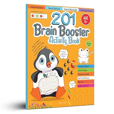 201 Brain Booster Activity Book Fun Activities and Exercises For Children Tracing and Pattern Colors and Shapes Maze