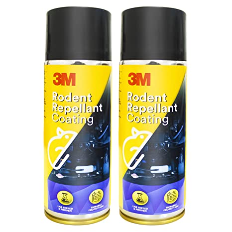 3M Rodent Repellent Coating, Rat Repellent Spray, Prevents Rat Bites in Engine Parts and Wires, Highly Effective, Leak-Free, Easy-to-Spray, Bitter Taste, No Kill-only Repels (Each 250 G, Pack of 2)