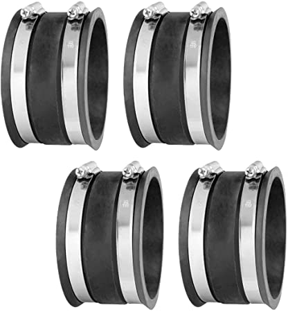 POWERTEC 70149-P4 Dust Control Flex Cuff with Hose Clamps, 4-Inch, 4PK