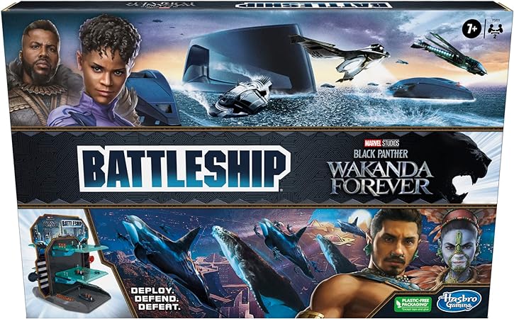 Hasbro Gaming Battleship: Marvel Studios' Black Panther Wakanda Forever Edition, 3D Strategy Game for Ages 7 , 2-Player Board Game