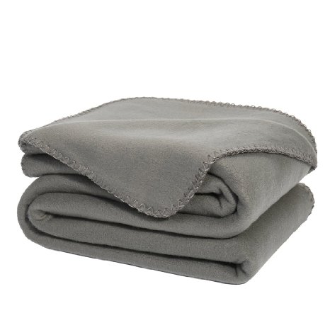 DOZZZ Super Soft Fleece Throw Blanket Gray Ultra Cozy Oversized Throw Light Weight Blanket Sofa/ Couch/ Travel Throw Blanket 50 x 70 Inch