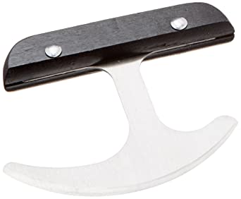 Sammons Preston Rocker Knife with Wooden Handle, Rocking Grip Knife for Disabled, Rolling T Knife with Curved Blade, Adaptive Knife with Good Grip for Amputee, Handicapped, 4" Handle & 3.5" Blade