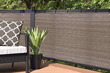 Alion Home Elegant Privacy Screen for Backyard Fence, Pool, Deck, Patio, Balcony, Outdoor Paneling and Outdoor Screening- Include Zip Ties (3 x 12 FT, Walnut)