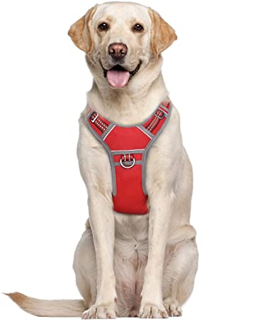 ATOPARK Dog Harness No-Pull Pet Harness leashes with 2 Metal Rings & Comfort Handle Adjustable Reflective Breathable Oxford Soft Material Vest Easy Control for Small Medium Large Dog