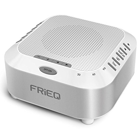 FRiEQ White Noise Sound Machine with 5 Noise Options and Nightlight Mode - Easy to Use, Includes TF Card Slot and USB Charging Port