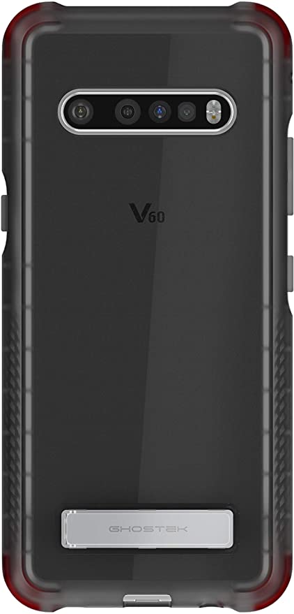 Ghostek Covert LG V60 Case Clear with Kickstand and Grip Bumper Slim Fit Phone Cover Ultra Thin Shockproof Design Heavy Duty Protection Wireless Charging for 2020 LG V60 ThinQ 5G (6.8 Inch) - (Smoke)