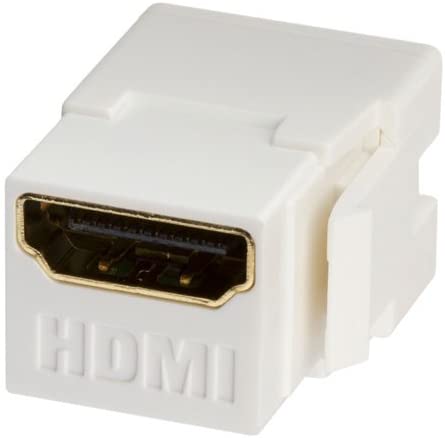 HDMI Keystone Coupler, Snap-in for Wallplate, White
