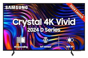 Samsung 108 cm (43 inches) D Series Crystal 4K Vivid Ultra HD Smart LED TV UA43DUE70BKLXL (Black)