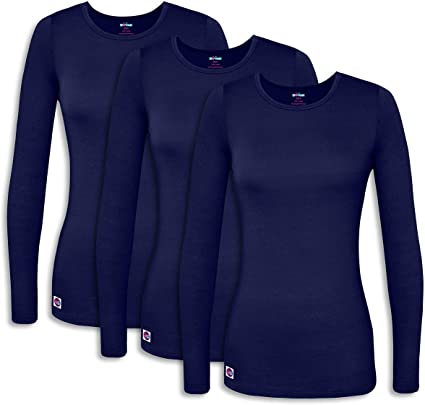 Sivvan 3 Pack Women's Comfort Long Sleeve T-Shirt/Underscrub Tee