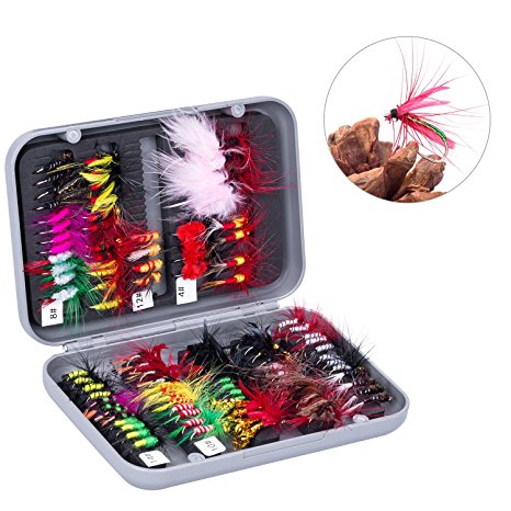 Fly Fishing Flies Fishing Lures Flys Trouts Flies Floating ,Trout lures Fly Assortment for Fly Fishing with Fishing Box