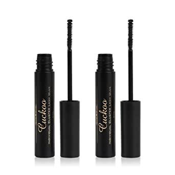 Cuckoo Individual Cluster Lash Glue, DIY Lash Extension Mascara Glue, Strong Hold for Individual Cluster Lashes, Last for 48 Hours, 2 Bottle 5 ml Black Eyelash Adhesive